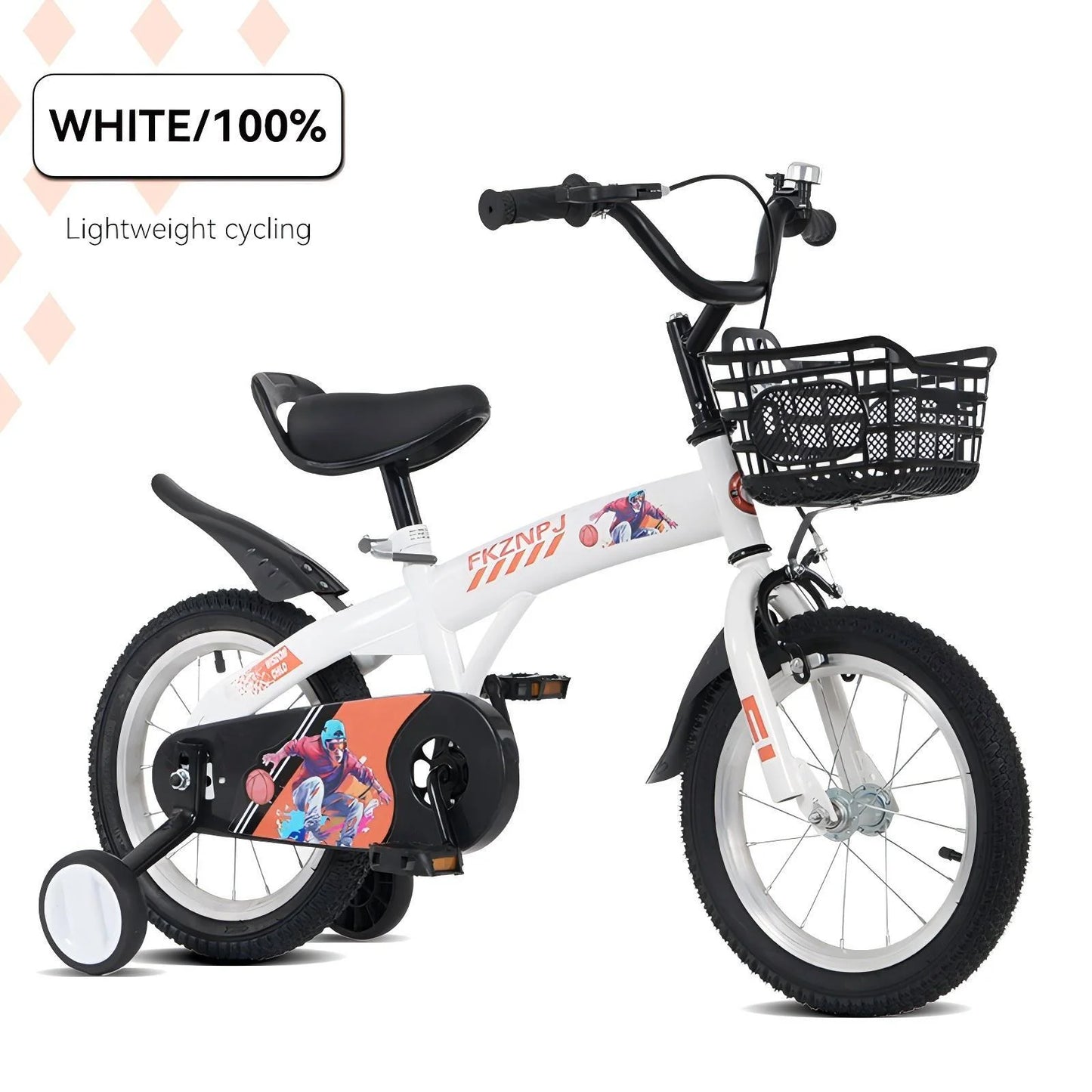 16 Inch Kids Bike, Girls Bike with Training Wheels, Kids' Bicycles with Sensitive Brakes, Sporty Kids Lightweight Bikes with Adjustable Saddle, Kids Bicycle for Aged 4-8 Years
