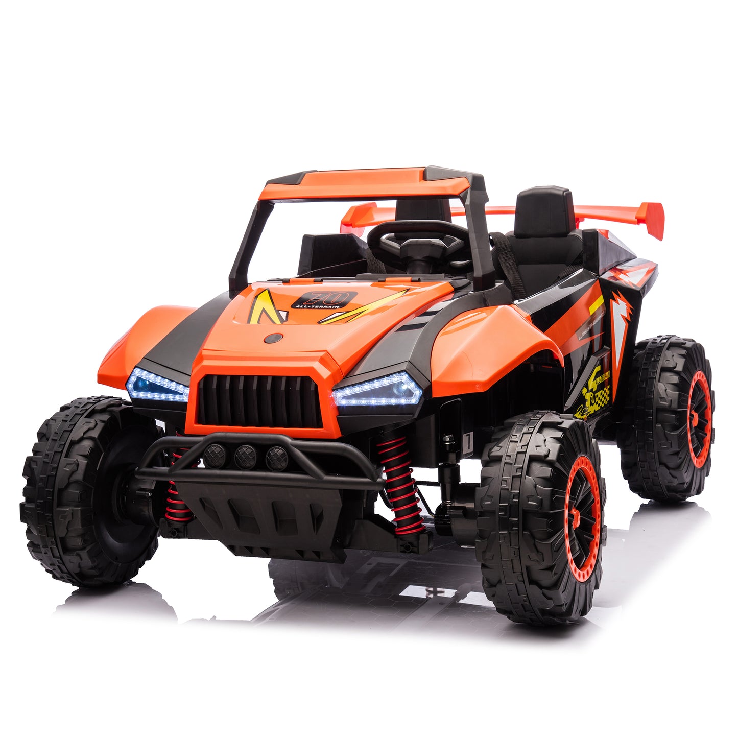 24V 2 Seater Kids Ride on Car Toy with Parents Control, Ride on Toys for Toddler with 4 Wheel Suspension Design, Kids Electric Car with Lamplight, Bluetooth, USB/TF, Ride on UTV for Aged 3-8