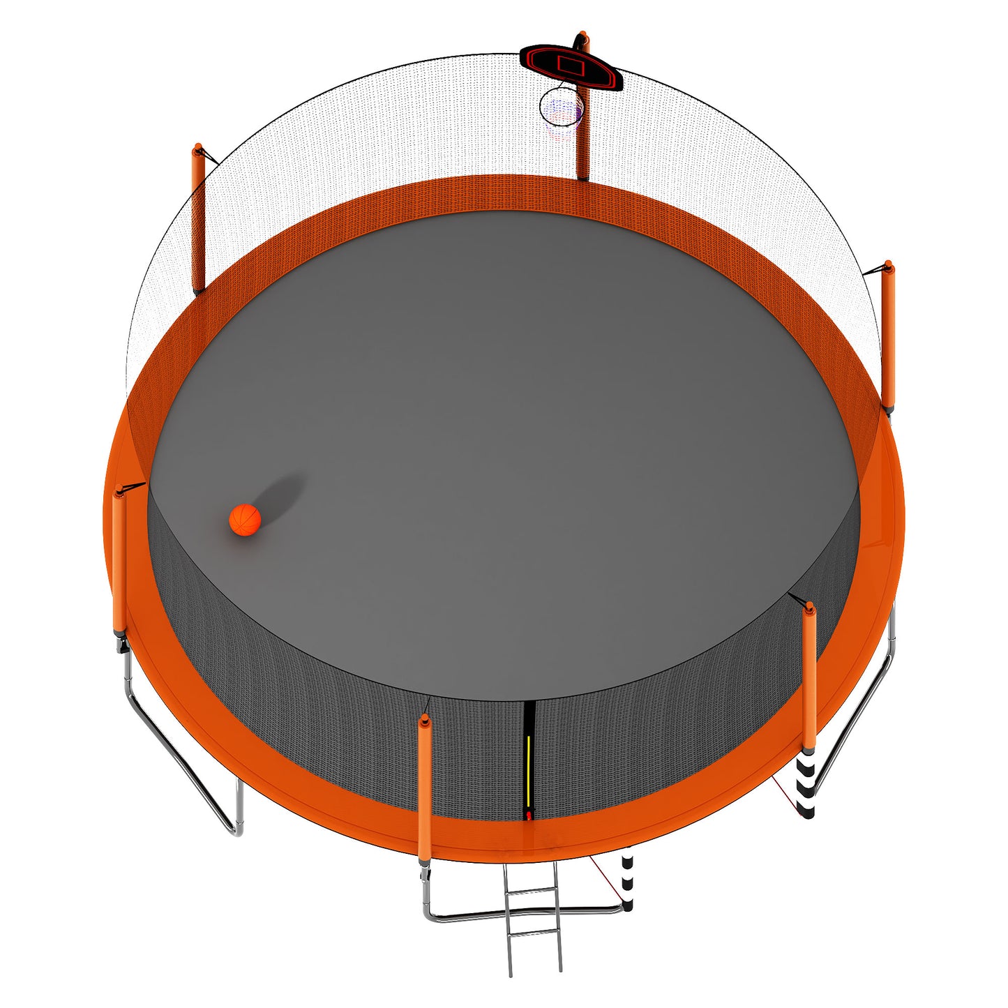16FT Trampoline with Basketball Hoop, Outdoor Trampoline with Safety Enclosure Net, Recreational Trampoline for Kids and Adults with Soccer Goal, 1000lbs Weight Capatity for Backyard, Patio