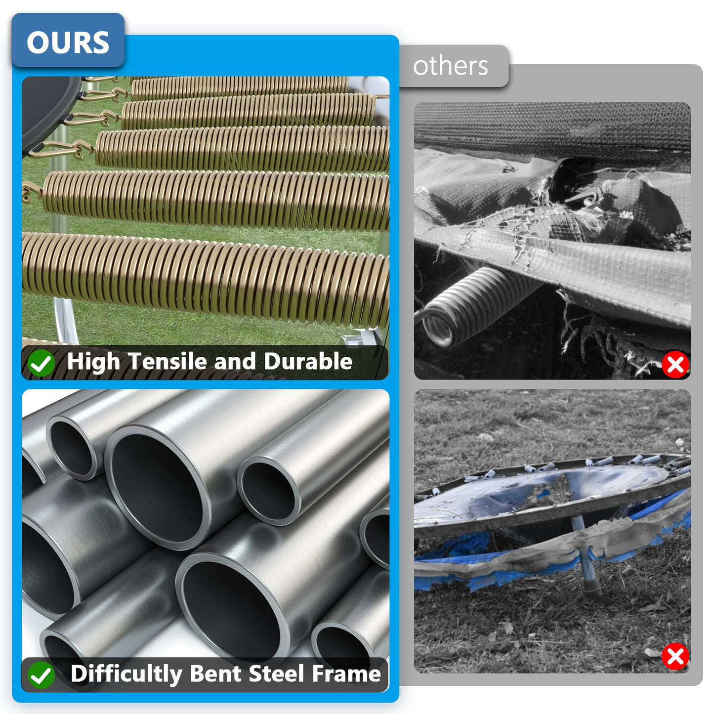 10FT Outdoor Trampoline with Safety Enclosure Net, Reinforced Type Rebounder Trampoline, Recreational Trampoline with Basketball Hoop for Backyard, Patio, Kids Trampoline for Boys&Girls