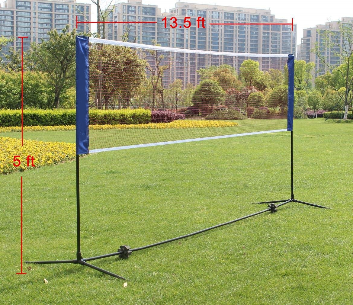 SHINPT Badminton Net, Height Adjustable Kids Volleyball Net, Foldable Nylon Net 10 ft/14 ft/20 ft Wide, Tennis Net, Small Pickleball Net for Backyard Game and Indoor Outdoor Use, Easy Setup