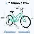 BTMWAY Youth and Adult Beach Cruiser Bike for Men and Women, Teenagers, 26-Inch Wheel, Durable Steel Frames,7-Speed Versatility, Dual V brakes, Light Blue