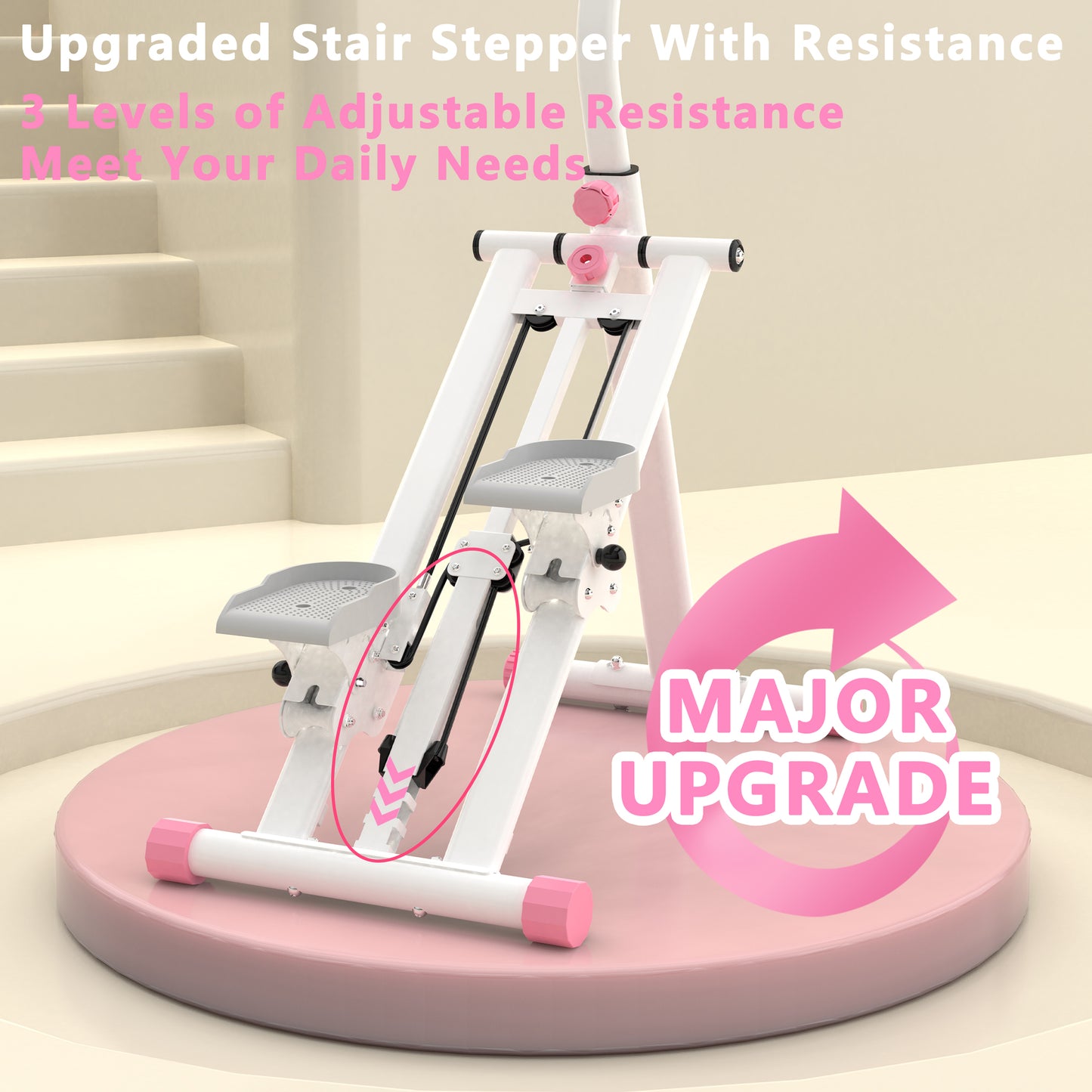 Stair Stepper with Resistance, SHINPT Workout Stepper for Home with Adjustable Handlebar, Stair Stepper Machine for Full-Body Exercise, Home Vertical Climber Workout Machine, Fitness Equipment