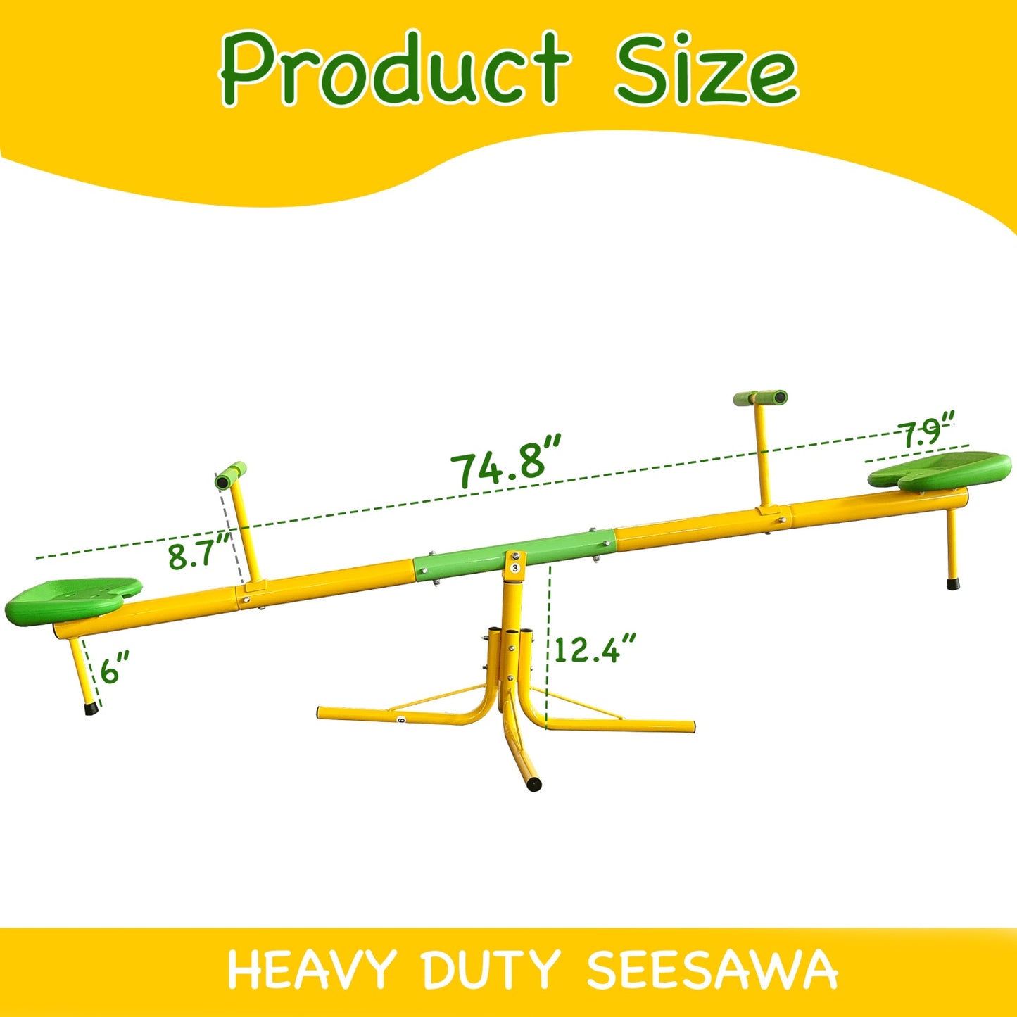 Spinning Teeter Totter for Kids Outdoor, SHINPT Playground Seesaw with 360 Degrees Rotating, Outdoor Kids Play Equipment for Ages 4-12, Toddler Seesaw for Backyard, Playground, 180 Lbs Capacity