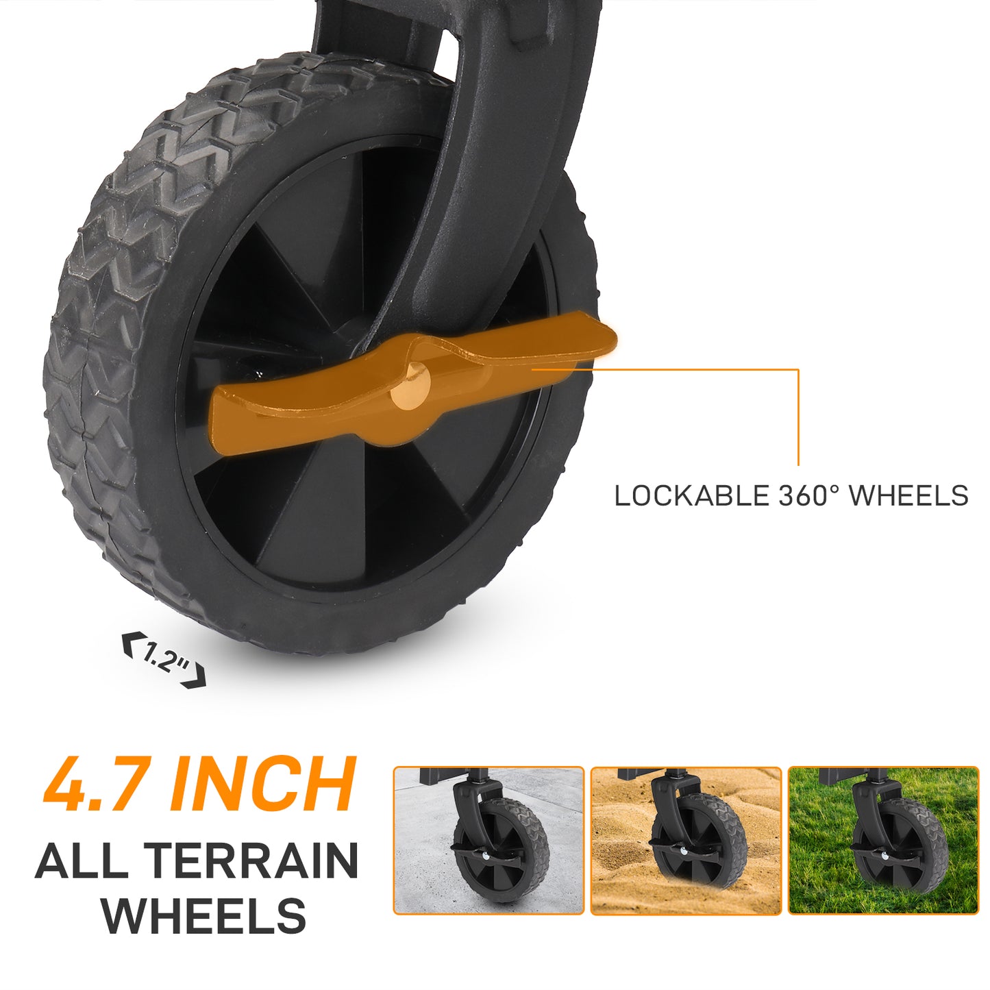 SHINPT Wagon Cart with Wheels Foldable, Folding Wagons Carts with Silent Universal Wheels, Large Grocery Cart On Wheels, Heavy Duty Utility for Shopping Beach Sports Fishing Camping, Grey