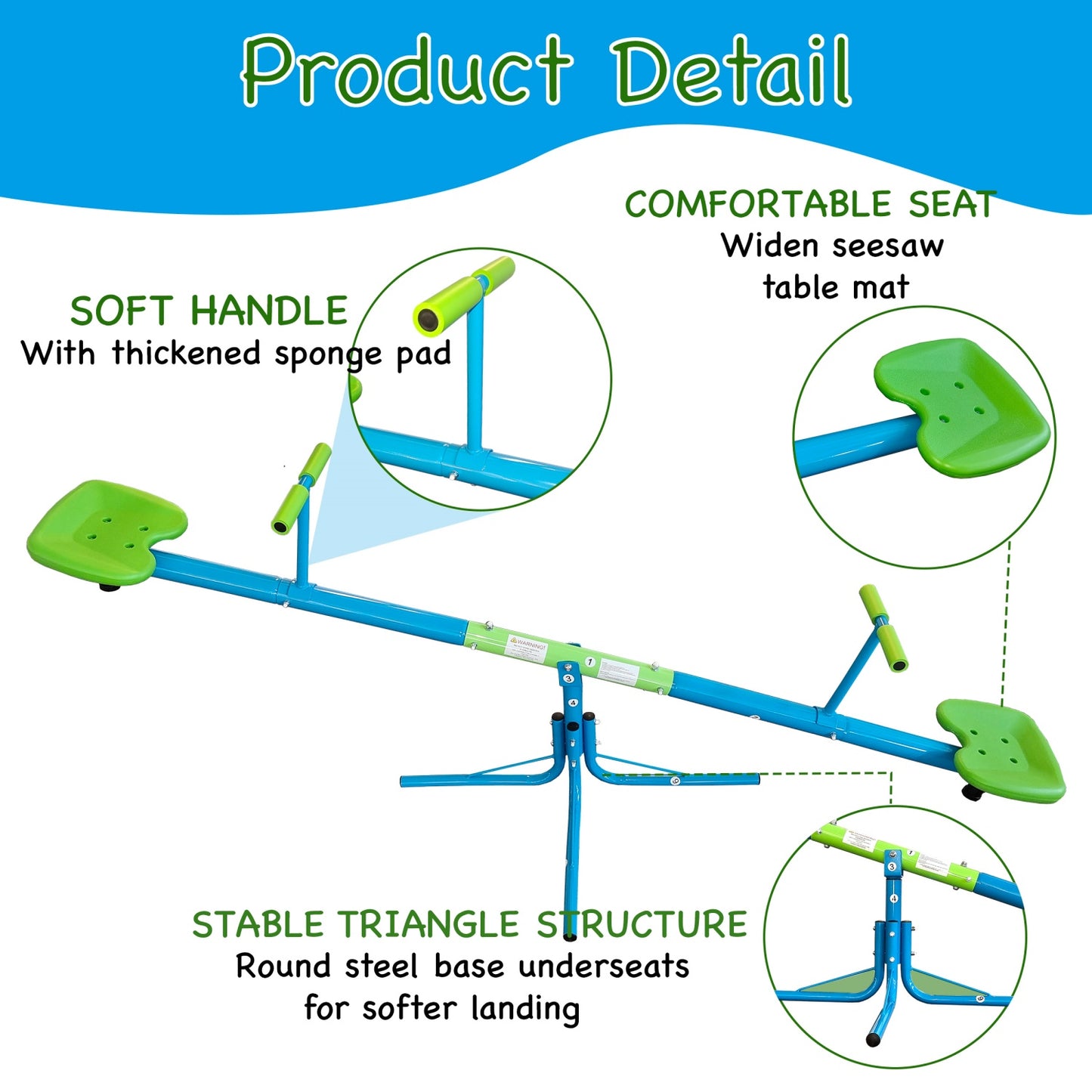 Spinning Teeter Totter for Kids Outdoor, SHINPT Playground Seesaw with 360 Degrees Rotating, Outdoor Kids Play Equipment for Ages 4-12, Toddler Seesaw for Backyard, Playground, 180 Lbs Capacity