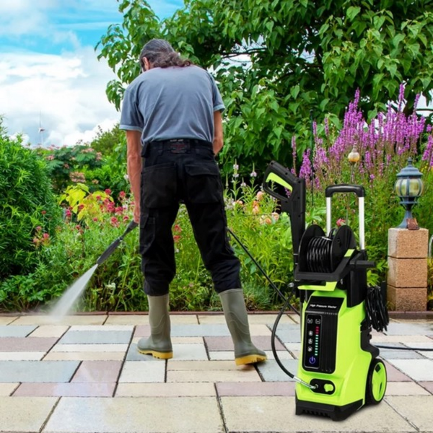 Yardmaster 3800 PSI 2.6 GPM Electric Pressure Washer, 1800W 110V Pressure Washer with 4 Nozzles and Soap Bottle, Best for Cleaning Homes, Cars, Driveways