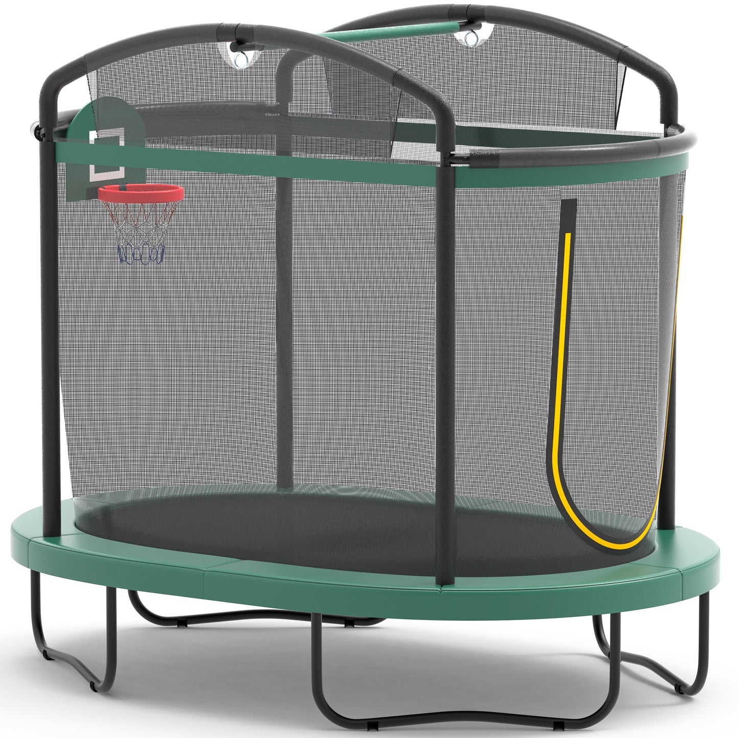 6Ft Toddler Trampoline for Kids with Enclosure, Shinpt Indoor & Outdoor Toddler Trampoline, Mini Trampoline for Boys & Girls Ages 3+, Small Trampoline with Basketball Hoop & No-Gap Safe Design