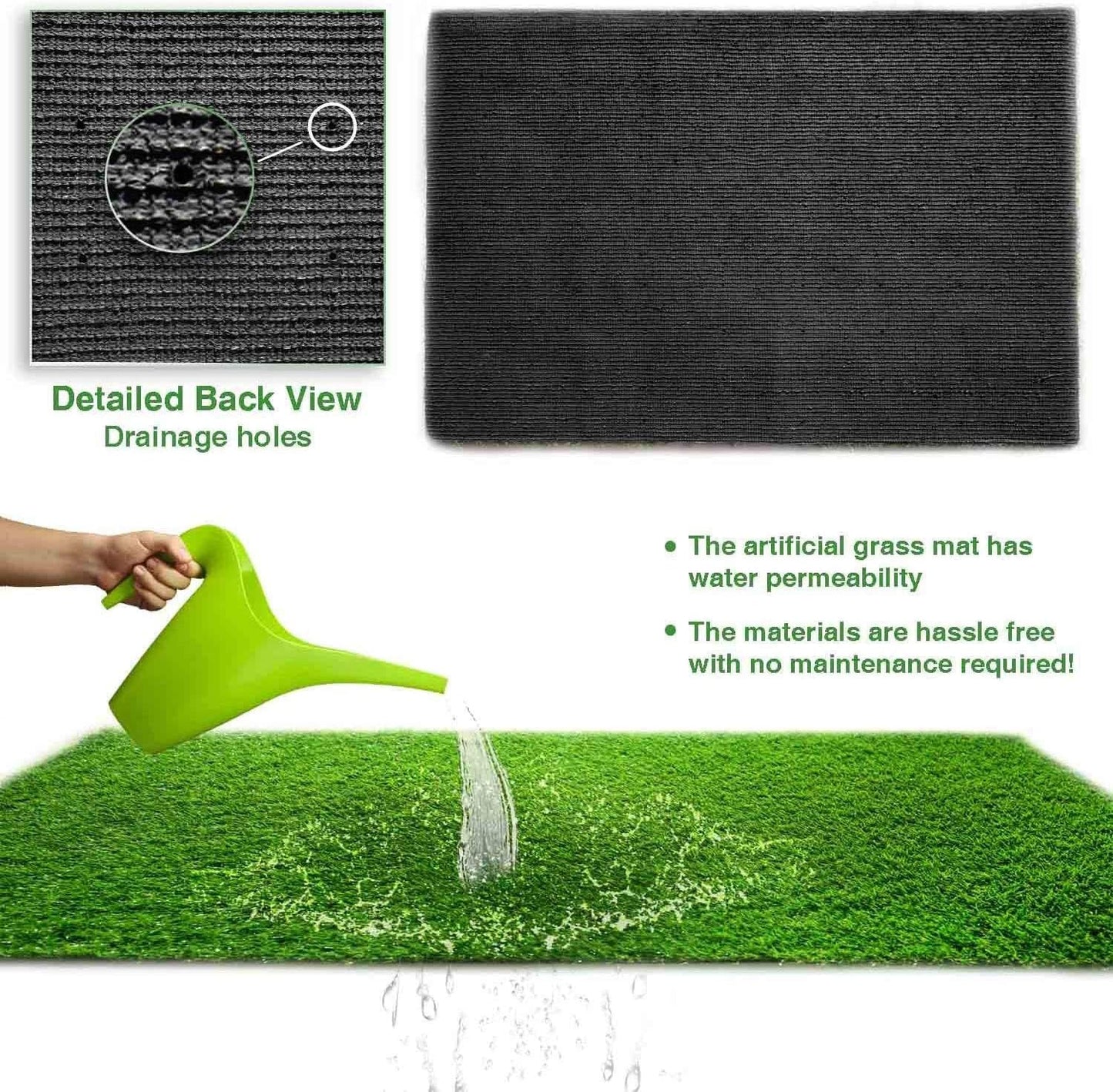 Artificial Grass Outdoor Rug 6.5FT x 10FT – Waterproof Astro Turf with Drainage Holes – Patio & Lawn Decoration, SHINPT Easy-Clean Dog Grass Mat, Low-Maintenance for Patios, Lawns