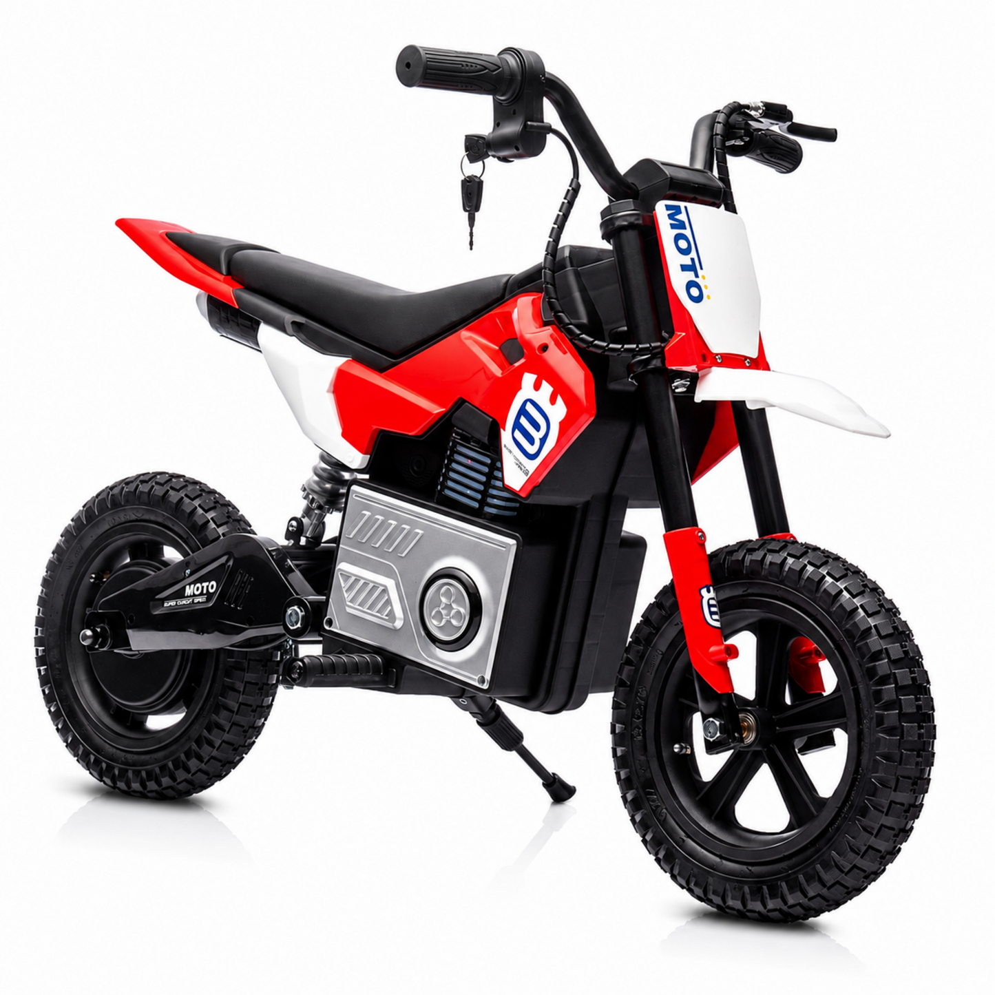 24V Kids Electric Dirt Bike, 200W Ride On Motorcycle, SHINPT Electric Motorcycle for Kids Ages 5-12, Mini Bike with LED Lights & Bluetooth Music, Ride on Toy Gift for Boys and Girls