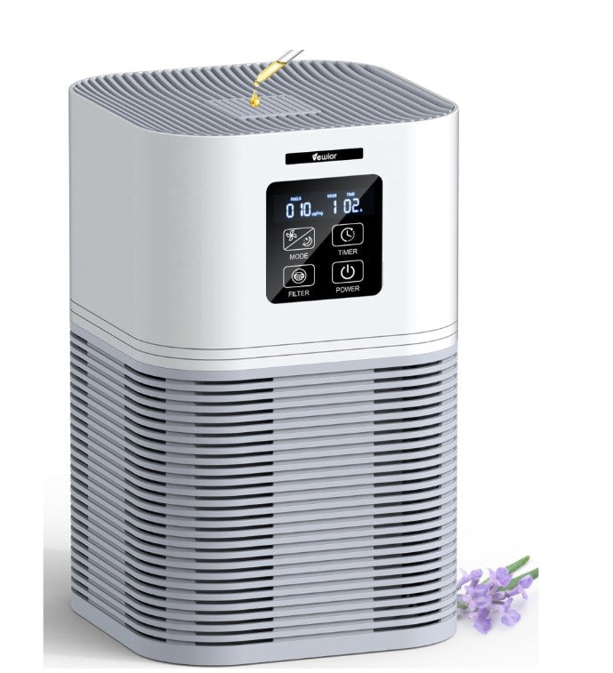 Shinpt HEPA Air purifier for 1076 Sq.ft with 3 Modes and Minimum Noise Level of 15 dB, Air purifier with High-Resolution LED Touch Panel and 4 Pads for Home and Bedroom