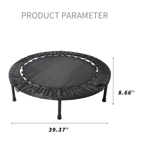Shinpt 40" Foldable Mini Trampoline Max Load 220lbs, Fitness Rebounder with Safety Pad Max, Exercise Trampoline with Heavy-duty Steel legs and Non-slip Rubber Covers for Indoor/Garden Workout