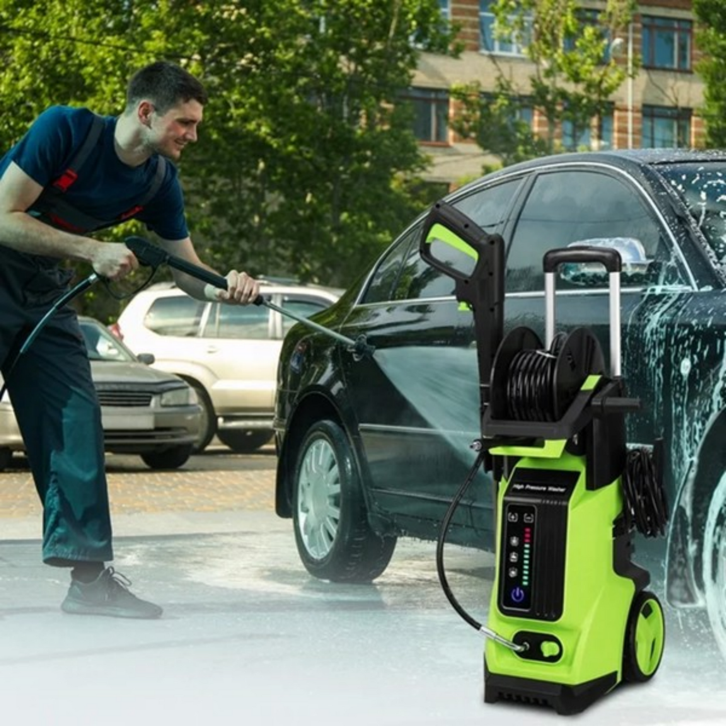 Yardmaster 3800 PSI 2.6 GPM Electric Pressure Washer, 1800W 110V Pressure Washer with 4 Nozzles and Soap Bottle, Best for Cleaning Homes, Cars, Driveways
