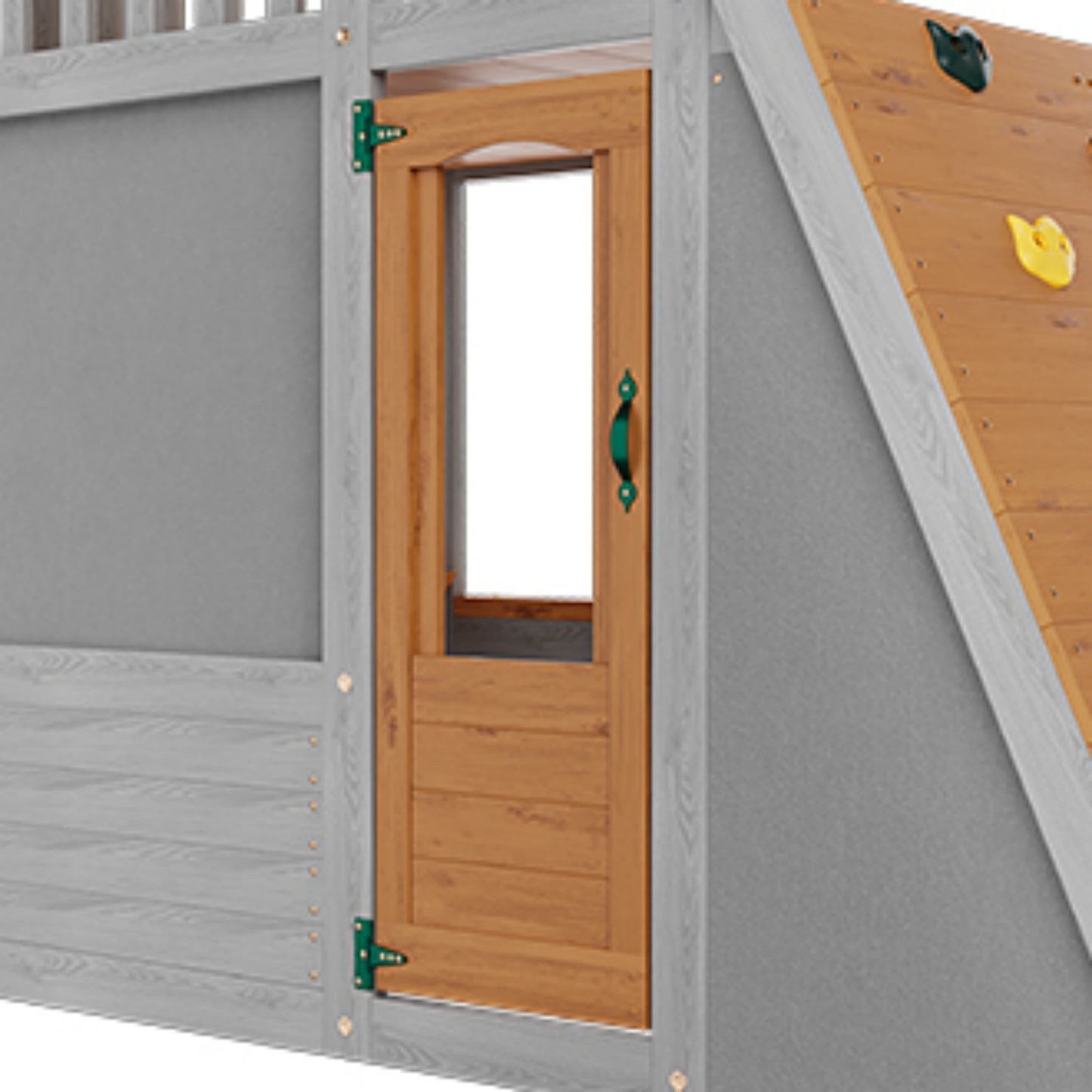 Kids Outdoor Play Equipment, Wooden Playground Sets for Backyards with Lookout Post, Telescope, Seats, Door, Ladder and Climb Ramp, Toddler Outdoor Playset for Kids Ages 3-8 Children, Easy Set Up