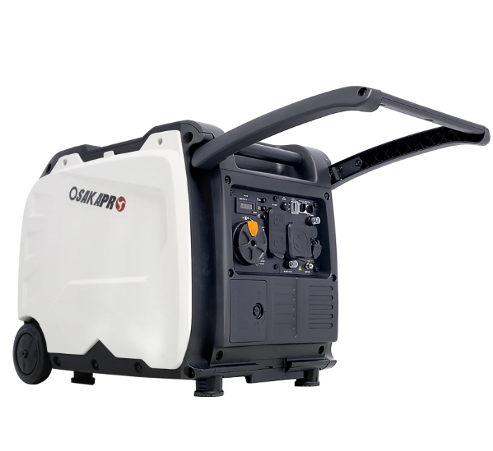 4500-Watt Portable Generator for Home Use, Generator with Foldable Handle and Wheels, SHINPT Super Quiet Inverter Generator, Power Stations, Gray