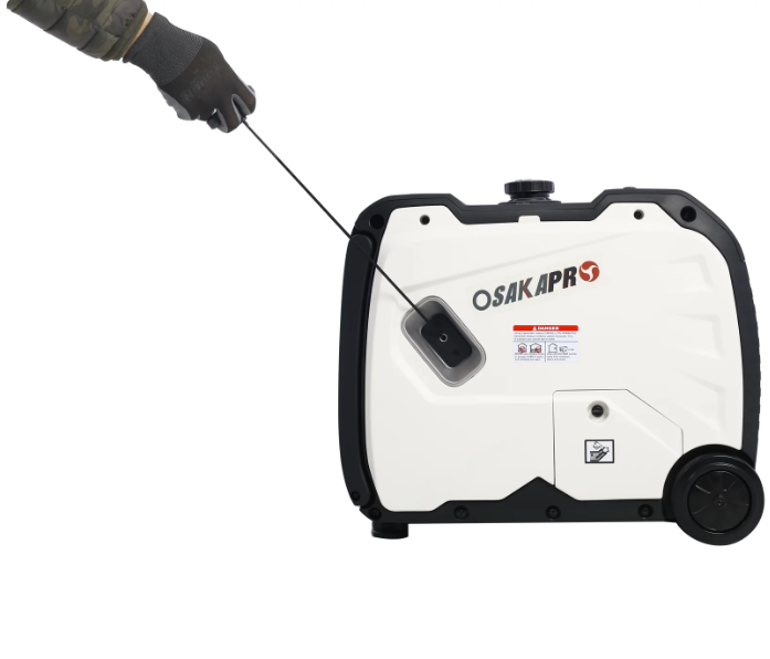 4500-Watt Portable Generator, Power Stations with Foldable Handle and Wheels, Generator for Home Use, Gray