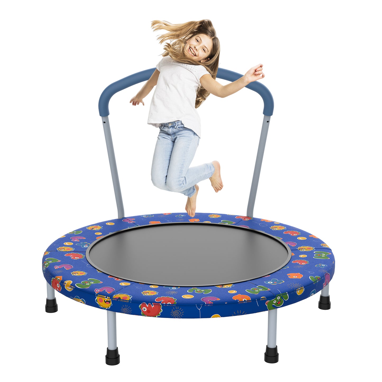 36" Mini Trampoline for Kids Ages 1-6, Toddler Trampoline with Foam Handle for Indoor & Outdoor, SHINPT Rebounder Kids Trampoline for Backyard, Patio, Garden, Safe & Fun Birthday Gift for Boys&Girls