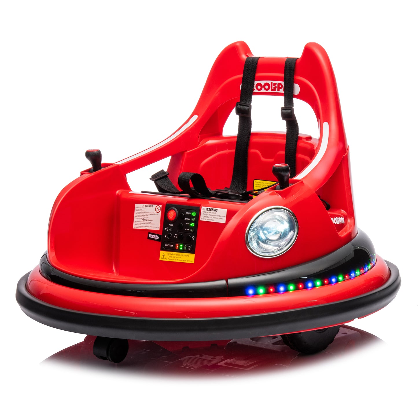 Shinpt 12V Toddler Bumper Car with Remote Control,Electric Car for Kids 1.5-5 years,LED Lights,Bluetooth,360-Degree Spin,Floor Cleaning Car for Kids