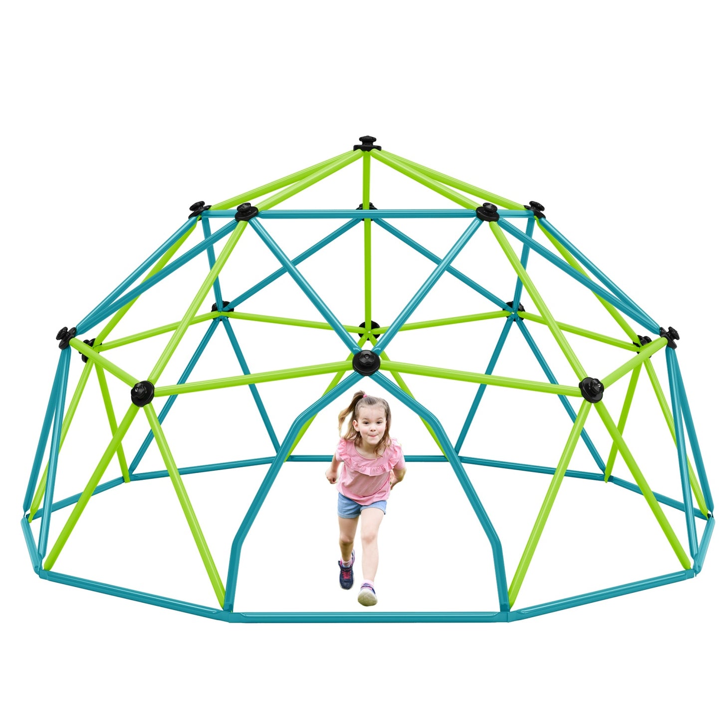 Climbing Dome for Kids Age 3-8, 13 ft Outdoor Jungle Gym with Rust & UV Resistant Steel, Geometric Playground Dome Climber Monkey Bars Climbing Tower for Backyard, Supporting 1000 LBS, Easy Assembly