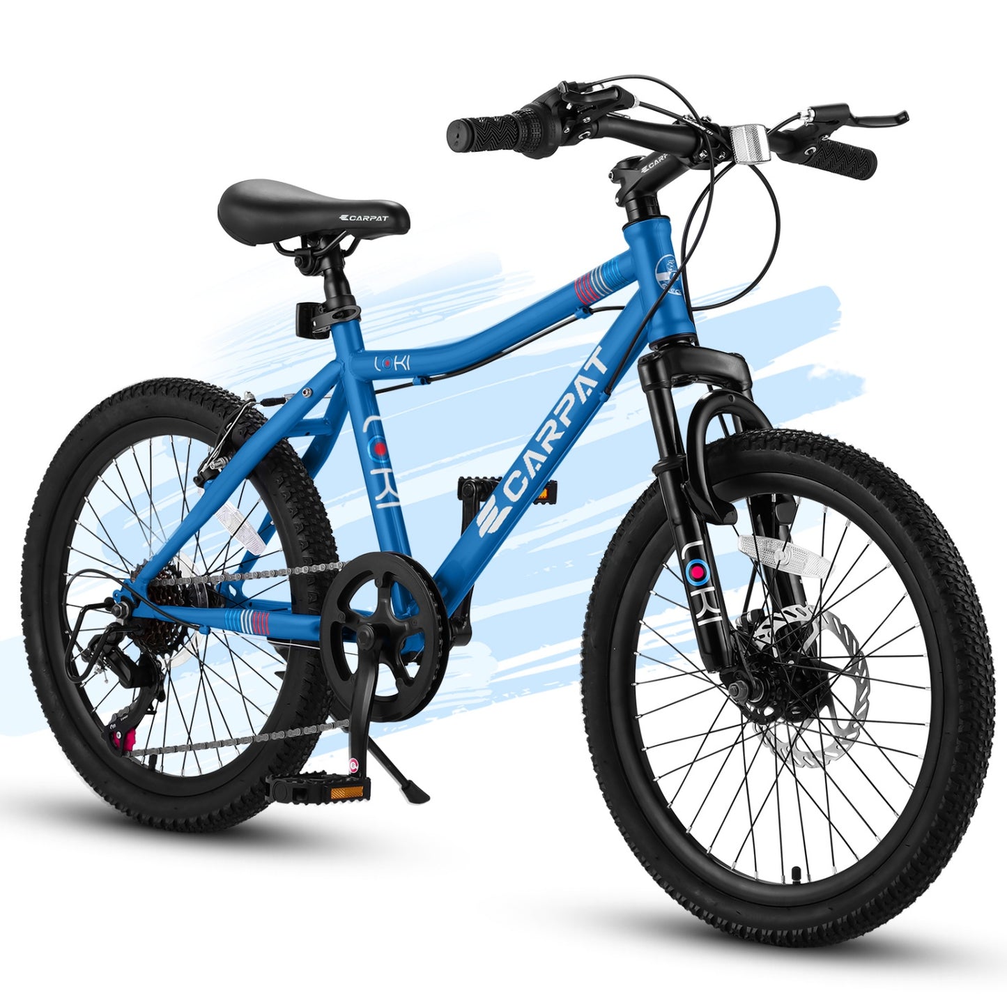 20"Kids Mountain Bike for Ages 8-12, SHINPT BMX Style Kids' Bicycles with Adjustable 7Speed, Front Suspension Disc Brake and Rear V-Brake, Teen Bike with High Steel Frame, Gifts for Girls/Boys