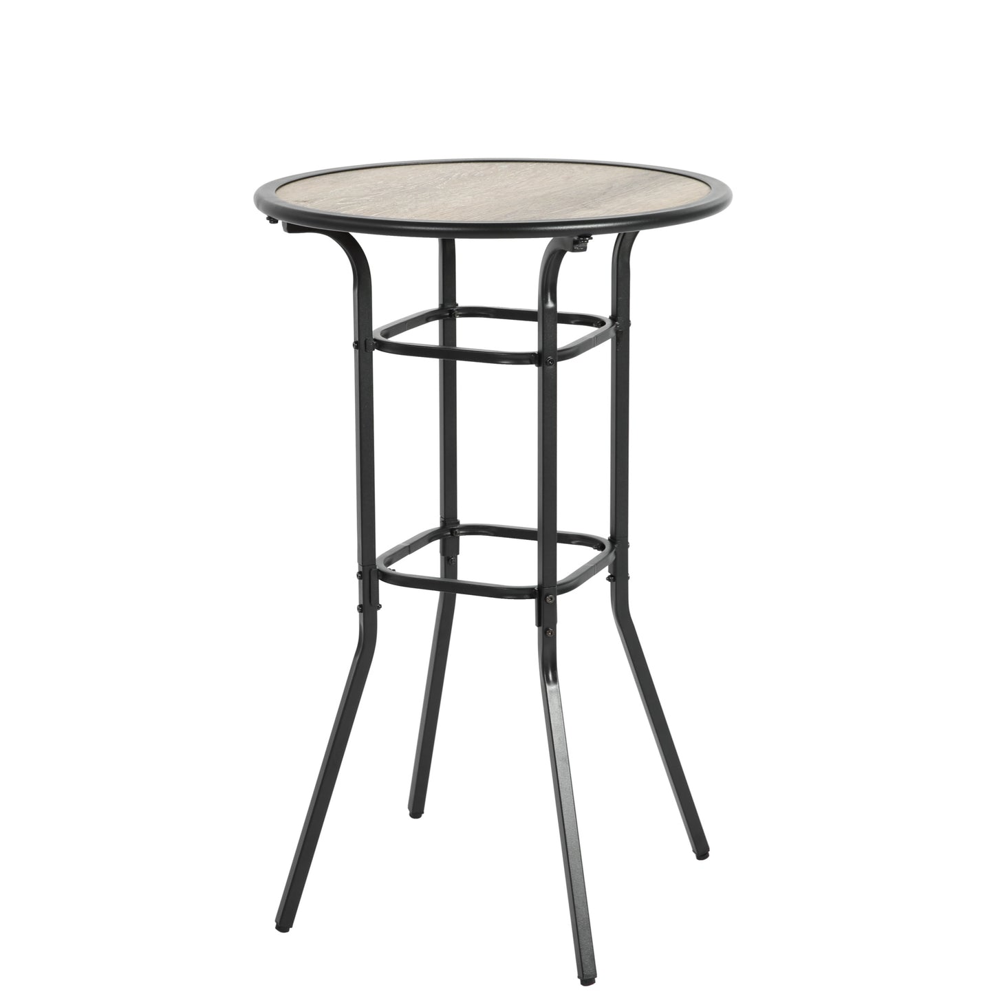 3 Pieces Outdoor High Top Table and Chairs, SHINPT Patio Bar Set of 3, Bistro Set Outdoor with 2 Swivel Bar Chairs and 1 Round Bar Table, Outdoor Bar Set for Backyard, Garden, Balcony, Pool, Yard