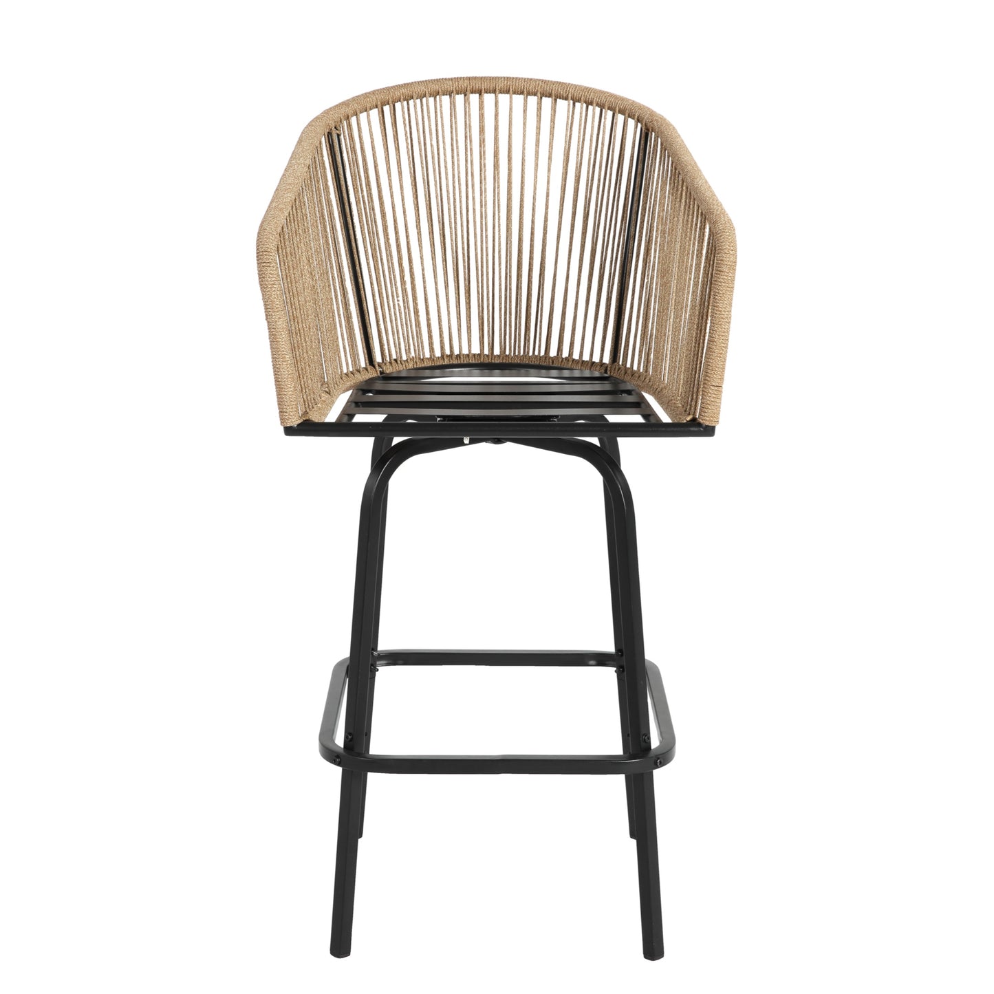 3 Pieces Outdoor High Top Table and Chairs, SHINPT Patio Bar Set of 3, Bistro Set Outdoor with 2 Swivel Bar Chairs and 1 Round Bar Table, Outdoor Bar Set for Backyard, Garden, Balcony, Pool, Yard