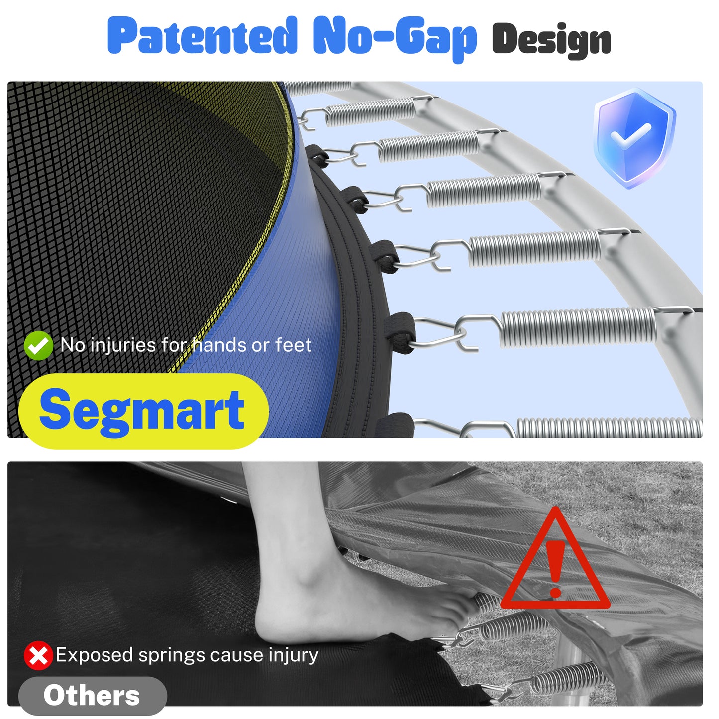 12FT Trampoline Outdoor with No-gap Design, SHINPT Trampoline for Kids Indoor, Outdoor Play Equipment with Basketball Hoop, Toddler Trampoline with Enclosure Net, Recreational Trampoline for Gift