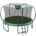 BTMWAY 12ft Trampoline for Kids, Outdoor Trampoline with Basketball Hoop, Recreational Trampolines with 6 Curved Poles, Heavy Duty Trampoline with No-gap Design, Kids's Play Ground Outdoor