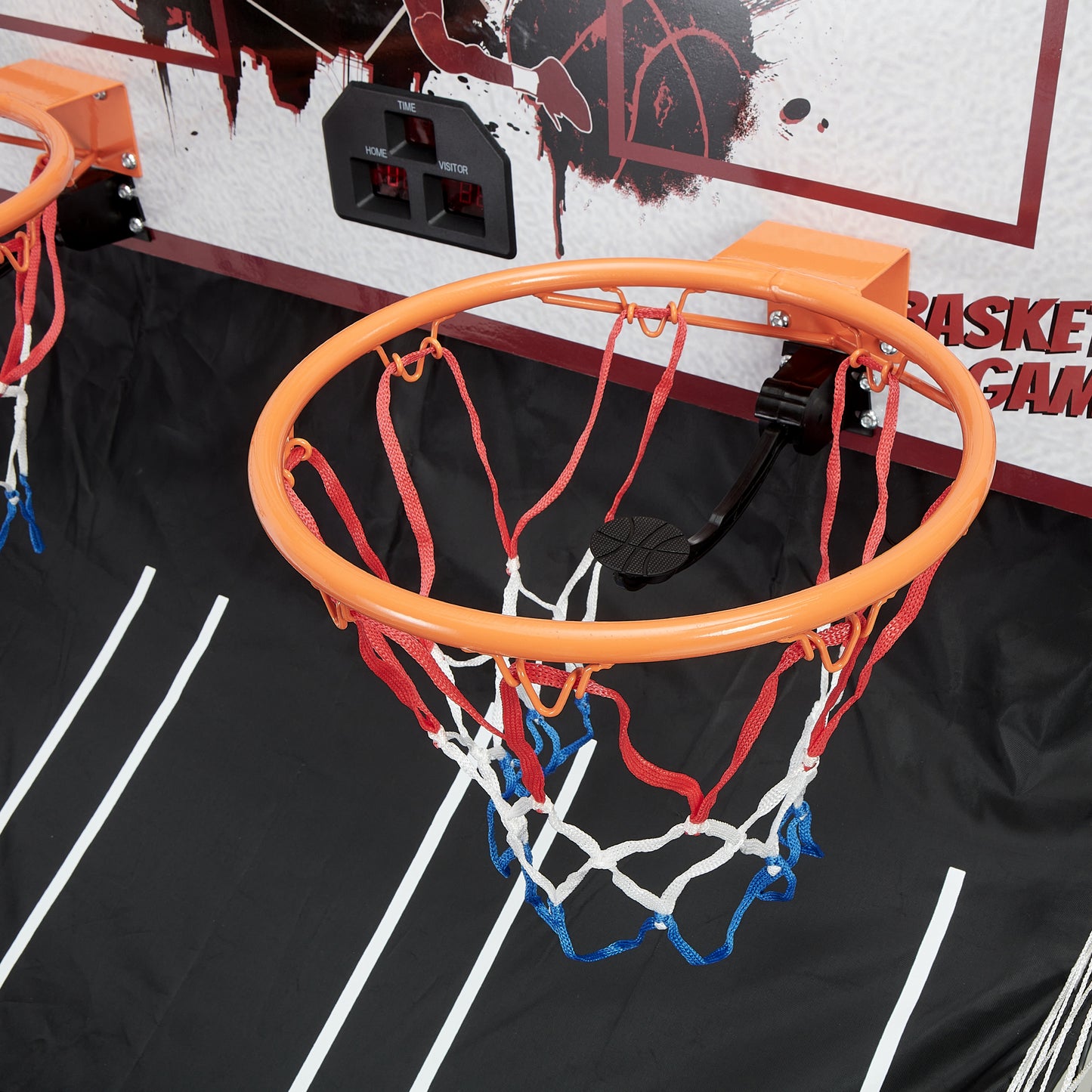 Electronic Basketball Arcade Game, SHINPT 2 Player Indoor Basketball Arcade Game for Kids Adults, Foldable Arcade Basketball with 8 Game Modes,  Electronic Scorer, Basketball Hoop, 6 Balls, Air Pump