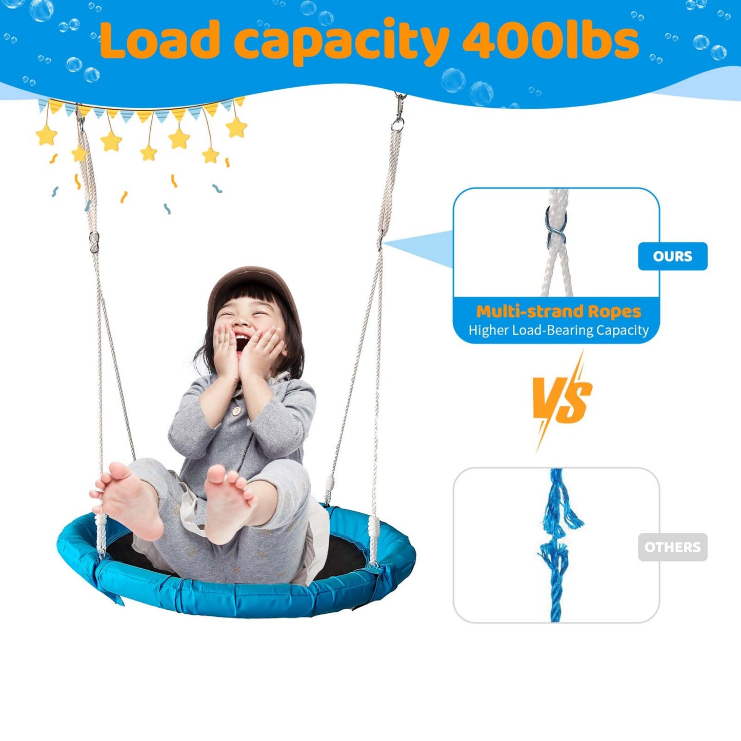 Saucer Swing Set for Kids Outdoor, SHINPT 400lbs Swing Set with Heavy Duty Metal Swing Stand, 40" Toddler Swing for Playground, Backyard, Outdoor Kids Play Equipment with Rust-Resistant Material