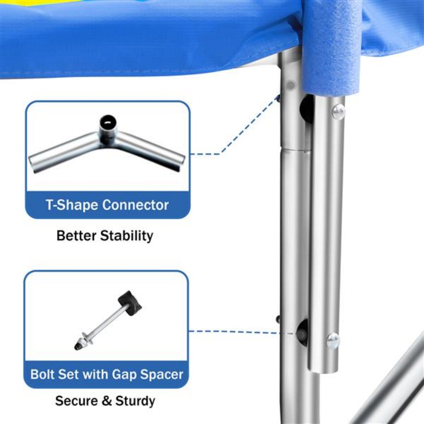 7 ft Trampoline for Kids Age3-12, Yardmaster Round Recreational Trampolines with Safety Enclosure Net, Mini Outdoor Trampoline with Slide and Ladder, Easy Assembly, Outdoor, Indoor