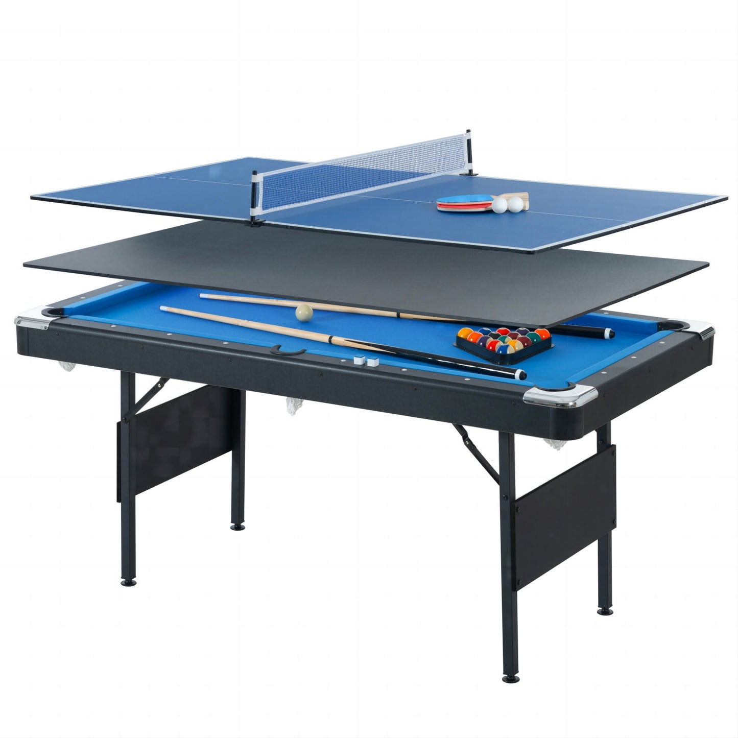 3 in 1 Arcade Game Table, SHINPT 4FT Mini Pool Table for Kids, Game Table with Billiards/Pool, Glide Hockey and Table Tennis, Indoor/Outdoor Table Games for Adults, Game Table for Game Room, Basement