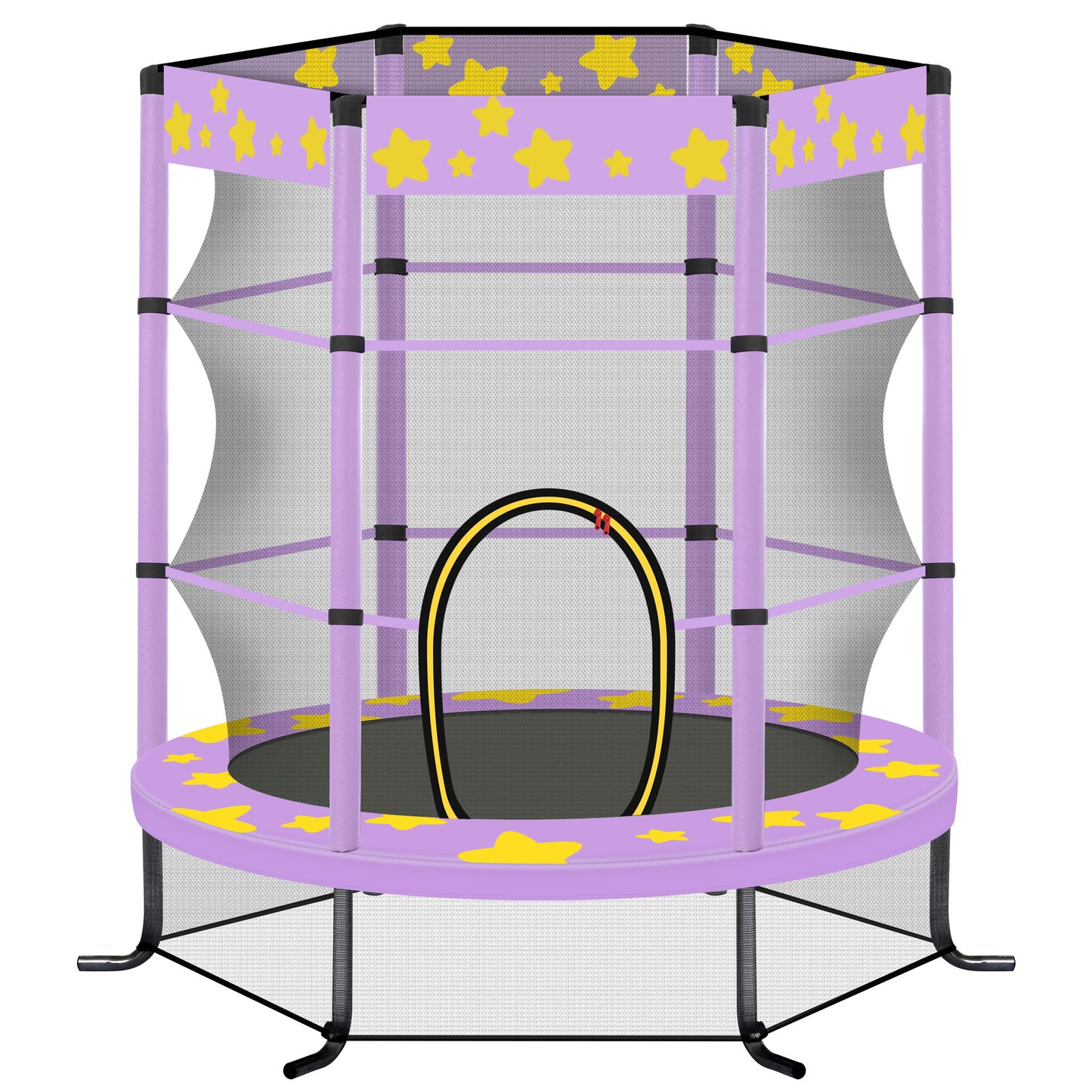 55" Mini Trampoline for Kids, SHINPT Kids Trampoline for Toddlers, 4.5FT Baby Trampoline with Safety Enclosure Net, Small Trampoline with Star Print Indoor/Outdoor, Outside Toy for Kids for Garden