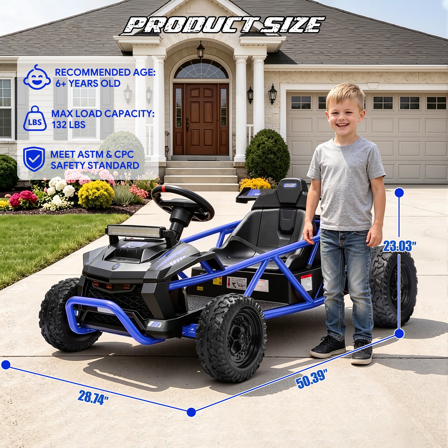 36V Ride on Car for Big Kids Aged 6+, SHINPT Electric Ride on Car with 2x250W Motor, Powered Ride on Toys with Rear Wheel Spring Suspension, Bluetooth, Music, Kids Electric Vehicle for Gift