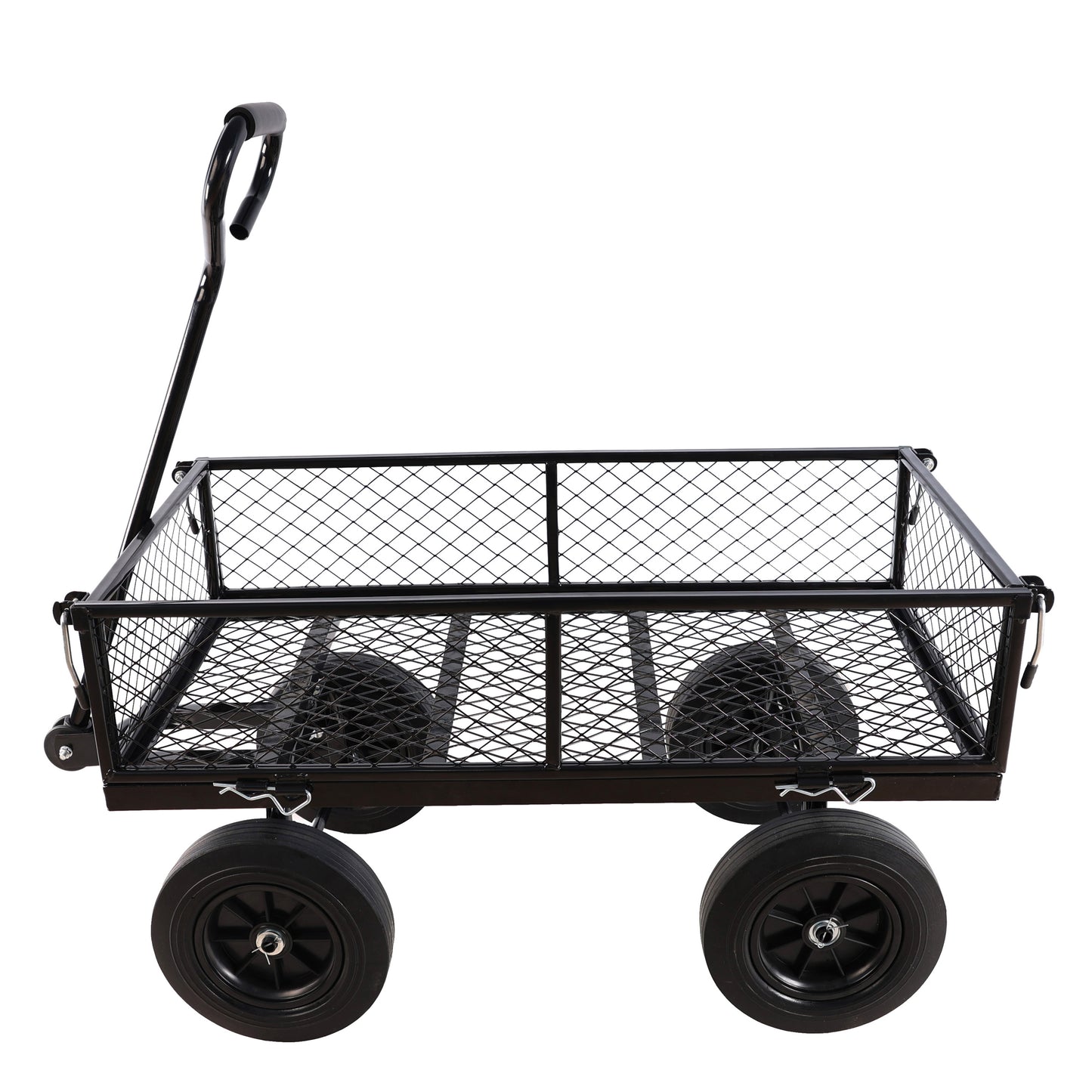 Solid Wheels Wagon Cart, gardening, SHINPT Outdoor Gardening Cart with Handle, All Terrain Wagon for Farming, Yard and Home Use, Garden Cart and Wagon Heavy Duty for Backyard, Lawn, Garden, Outdoor