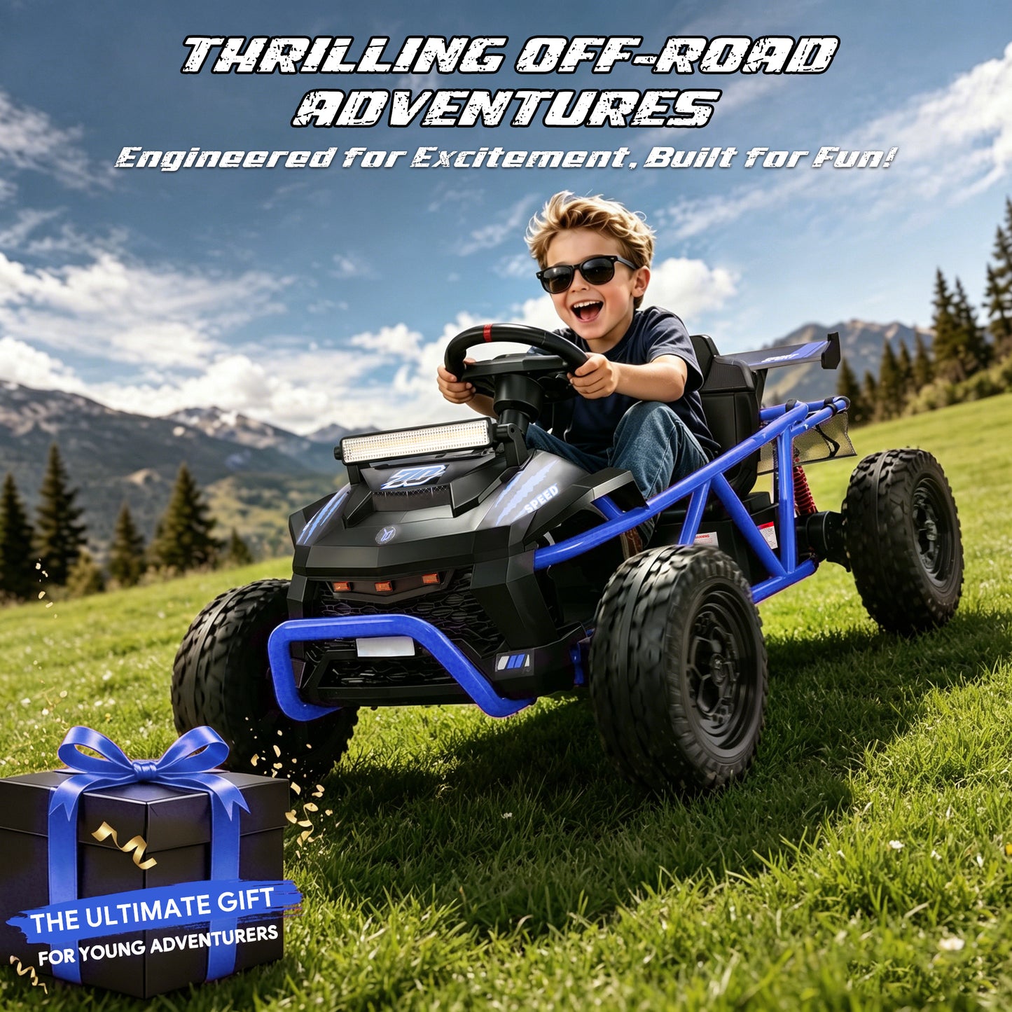 36V Ride on Car for Big Kids Aged 6+, SHINPT Electric Ride on Car with 2x250W Motor, Powered Ride on Toys with Rear Wheel Spring Suspension, Bluetooth, Music, Kids Electric Vehicle for Gift