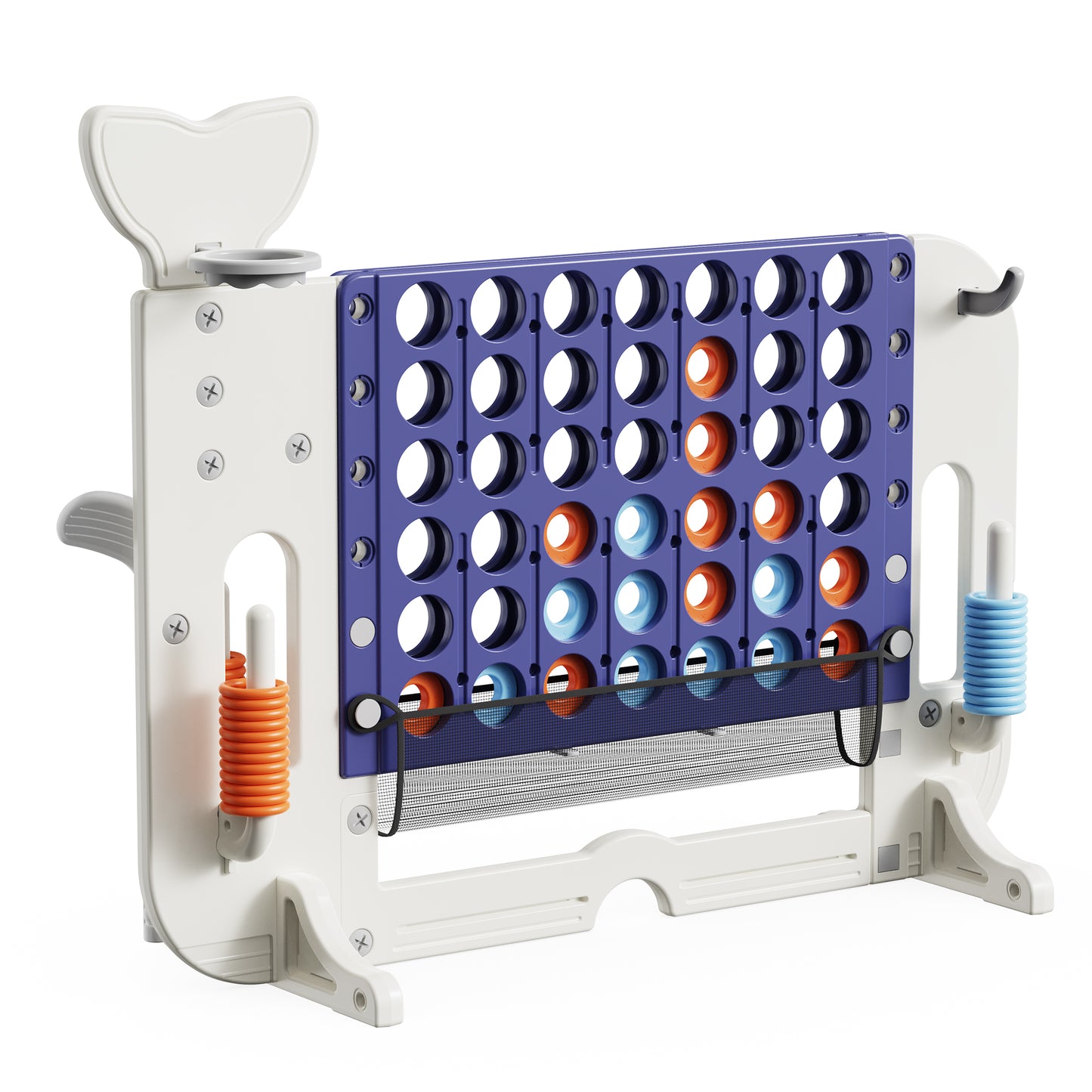 Connect 4 Jumbo Yard Game, SHINPT Giant Connect 4 Game, Outdoor Kids Game with Jumbo Connect 4, Basketball Hoop, Ring Toss, Golf Games, Outdoor Games for Kids and Adults with Height Adjustable