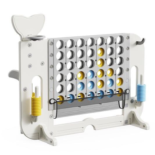 Connect 4 Jumbo Yard Game, SHINPT Giant Connect 4 Game, Outdoor Kids Game with Jumbo Connect 4, Basketball Hoop, Ring Toss, Golf Games, Outdoor Games for Kids and Adults with Height Adjustable