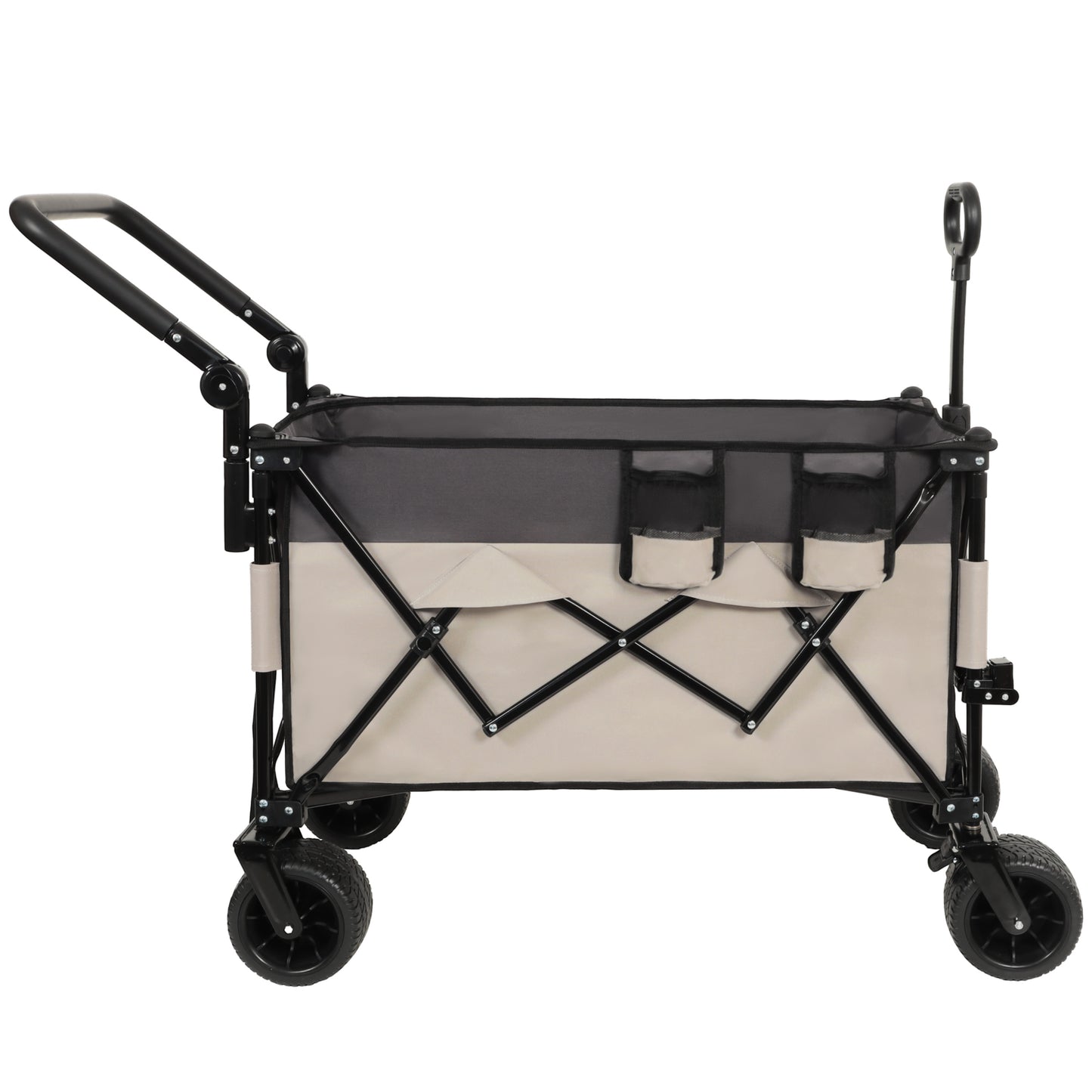Multi-Functional Collapsible Cart with Rotating Handle, SHINPT Heavy Duty Utility Cart with 360° All-Terrain Wheels, Foldable Shopping Cart for Transport, Groceries, Outdoor, Trolley Cart with Brakes