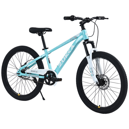 24in Mountain Bike for Kids 9-12, SHINPT Students Bicycle with Adjustable Saddle and Handlebar, 24" Balance Bike with Multiple Colors for Best Gift, Suspension Mountain Bike for All Terrain