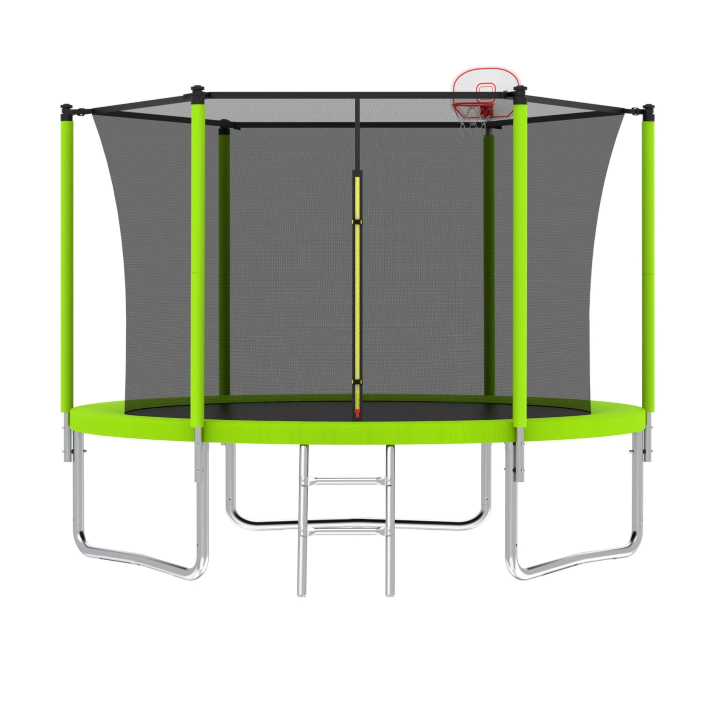 14FT Sports Fitness Trampoline with Net, SHINPT Large Trampoline with Basketball Hoop, Exercise Trampoline for Adults and Kids for Outdoor/Indoor, Gymnastics Trampoline with Ladder for Basement, Yard