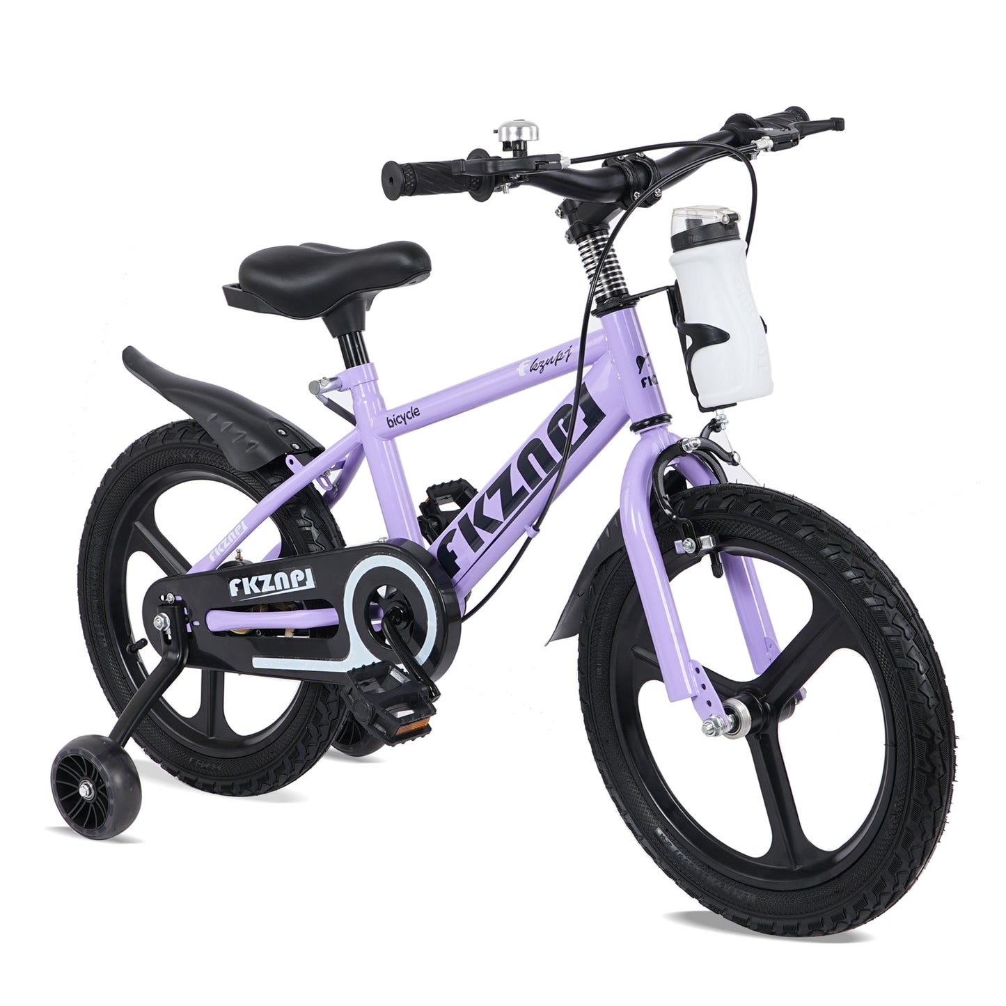 16" Kids Bike with Training Wheels, SHINPT Bicycle for Kids 3-9 with Water Bottle, Training Wheels with Night Glow, Toddler Bike with High Carbon Steel Frame, 16 in kids bicycle with Adjustable Seat