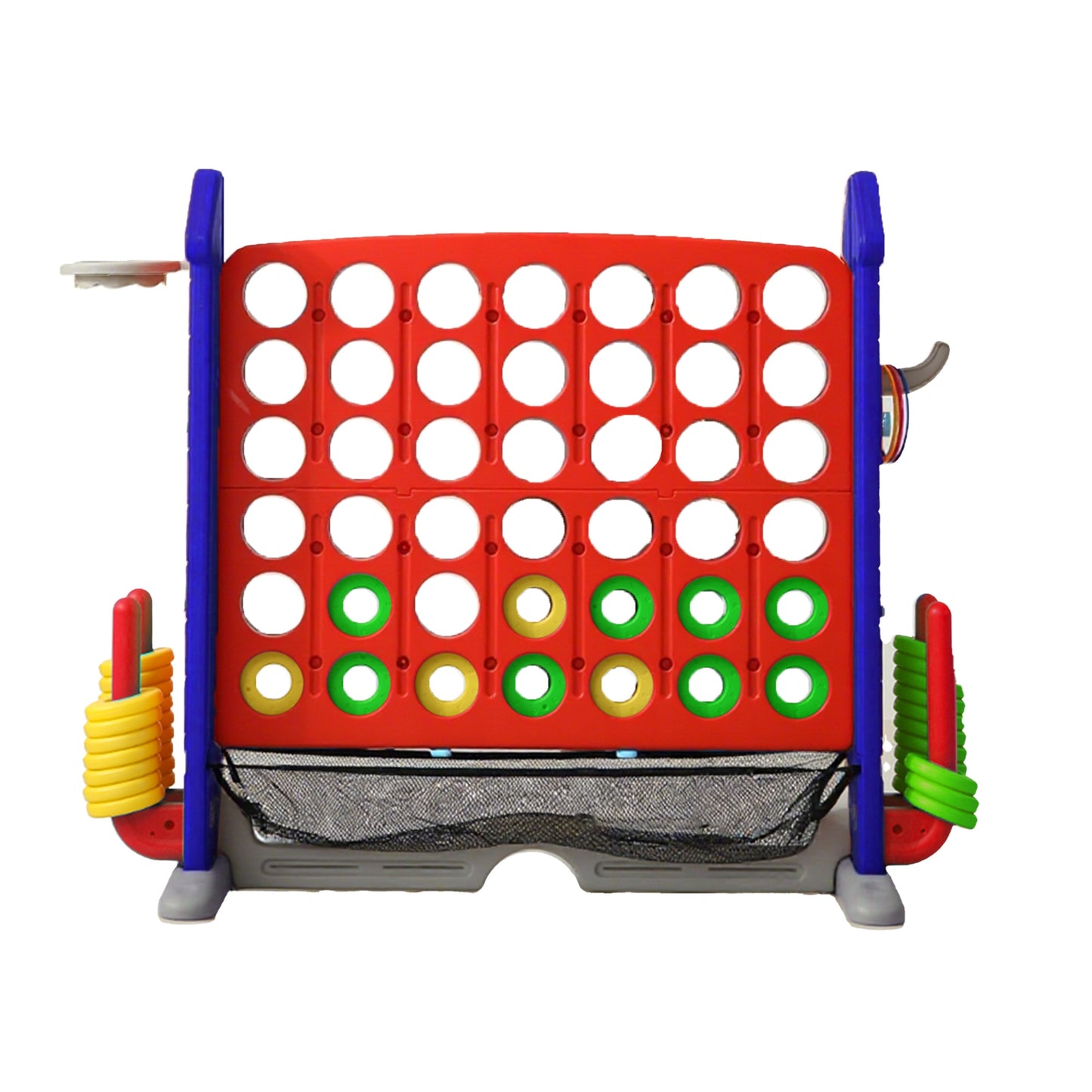Connect 4 Jumbo Yard Game, SHINPT Giant Connect 4 Game, Outdoor Kids Game with Jumbo Connect 4, Basketball Hoop, Ring Toss, Golf Games, Outdoor Games for Kids and Adults with Height Adjustable