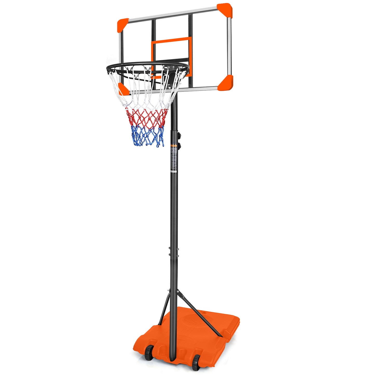5.6FT-7FT Adjustable Basketball Hoop for Kids, SHINPT Portable Basketball Hoop Outdoor, Indoor&Outdoor Basketball Hoop with 28 Inch Backboard, Basketball Equipment with Stable Base and Wheels