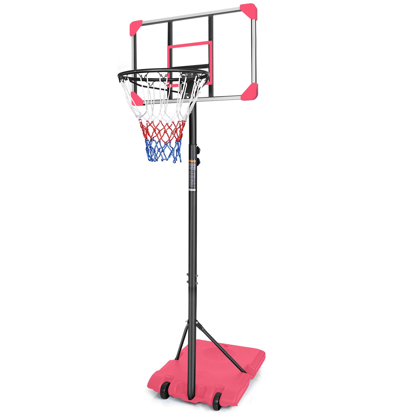 5.6FT-7FT Adjustable Basketball Hoop for Kids, SHINPT Portable Basketball Hoop Outdoor, Indoor&Outdoor Basketball Hoop with 28 Inch Backboard, Basketball Equipment with Stable Base and Wheels