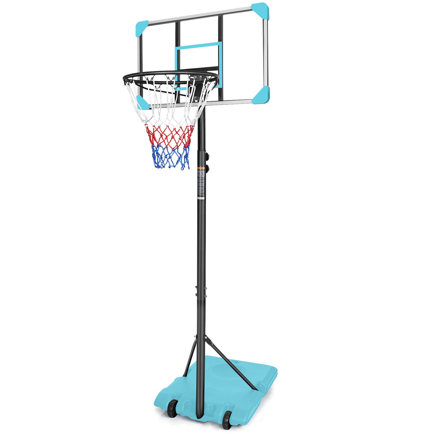 5.6FT-7FT Adjustable Basketball Hoop for Kids, SHINPT Portable Basketball Hoop Outdoor, Indoor&Outdoor Basketball Hoop with 28 Inch Backboard, Basketball Equipment with Stable Base and Wheels