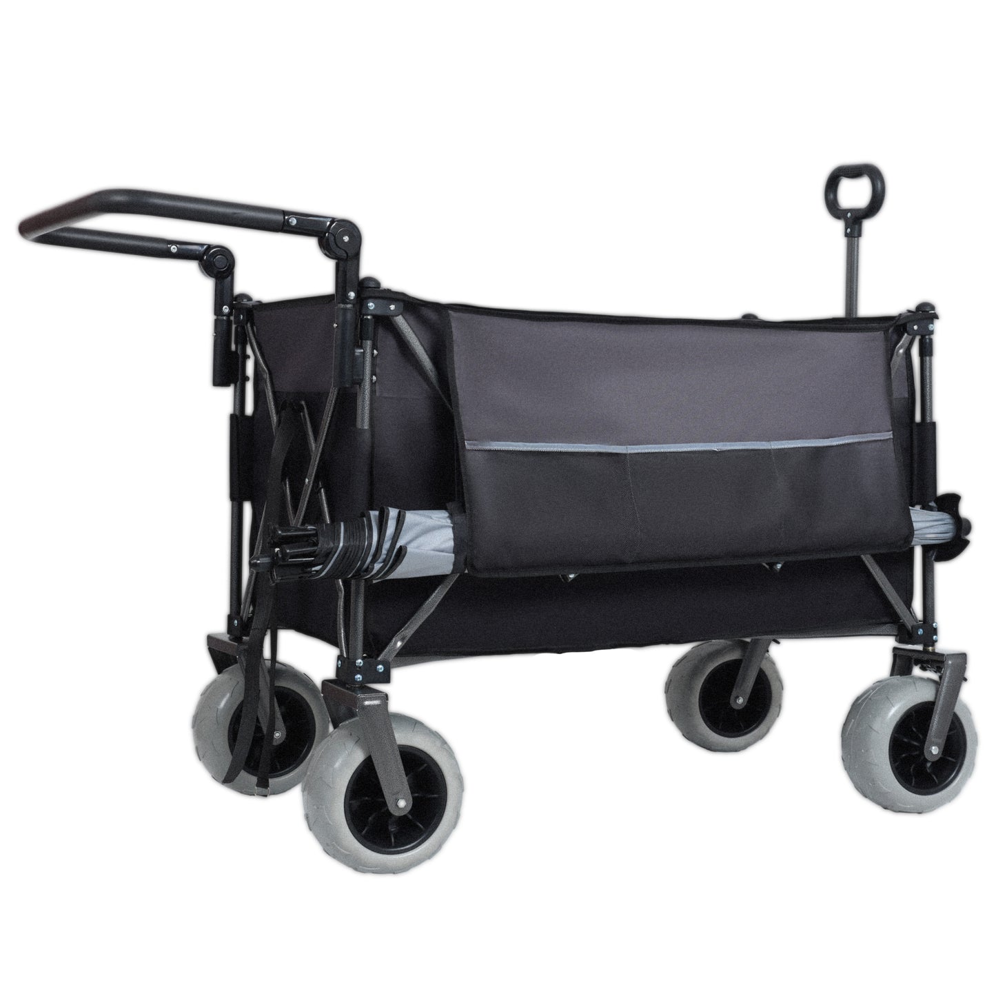 Multi-Functional Collapsible Cart with Rotating Handle, SHINPT Heavy Duty Utility Cart with 360° All-Terrain Wheels, Foldable Shopping Cart for Transport, Groceries, Outdoor, Trolley Cart with Brakes