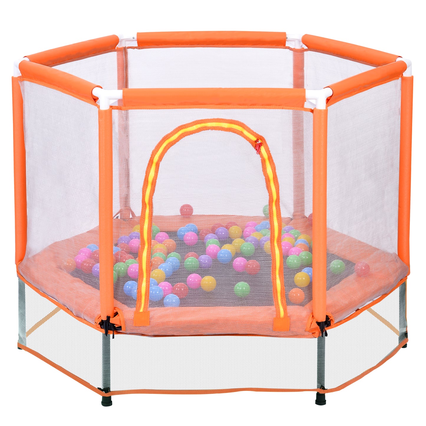 55 in Kids Trampoline for Toddlers, SHINPT Small Trampoline for Kids, 55" Mini Trampoline for Kids with Safety Enclosure Net and Balls, Toddler Trampoline Indoor/Outdoor for Boys and Girls for Gift
