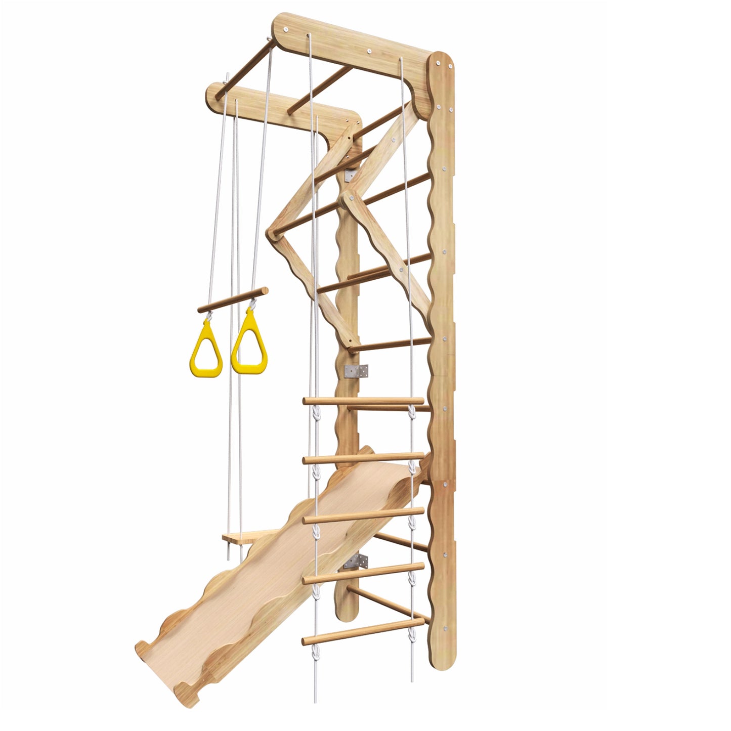4 in 1 Jungle Gym for Toddlers, SHINPT Indoor Climbing Toy for Kids, Baby Jungle Gym Indoor with Swing, Slide, Ladder, and Climbing Wall, Kids Wooden Play Gym, Toddler Playground for Best Gift