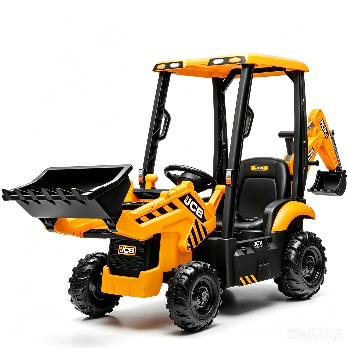 Ride on Excavator, JCB, Realistic 2-in-1 Construction, SHINPT Toddler Excavator, Shovel & Digger, Electric Ride on Toy, 12V Battery Powered, Remote Control, Yellow, for Toddlers Boys 3-5 Years Old